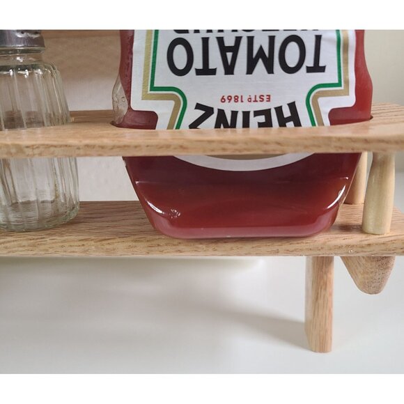Wood Condiment Caddy Hand Made One Of A Kind W/ Paper Towel Holder - Picture 10 of 16